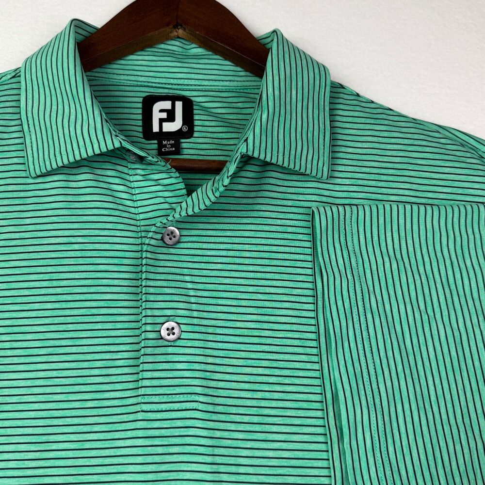 FootJoy Green Striped Golf Polo Shirt XL